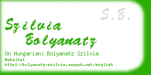 szilvia bolyanatz business card